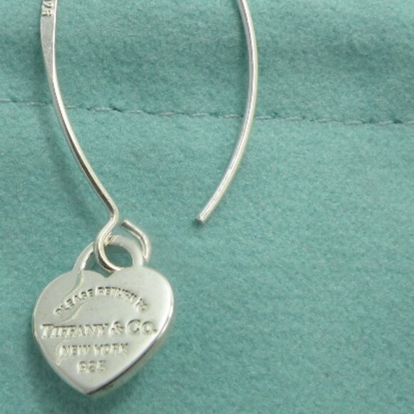 NEW Mini Heart Hook Earrings Return to Tiffany & Co Solid 925 Sterling Silver - Picture 6 of 15